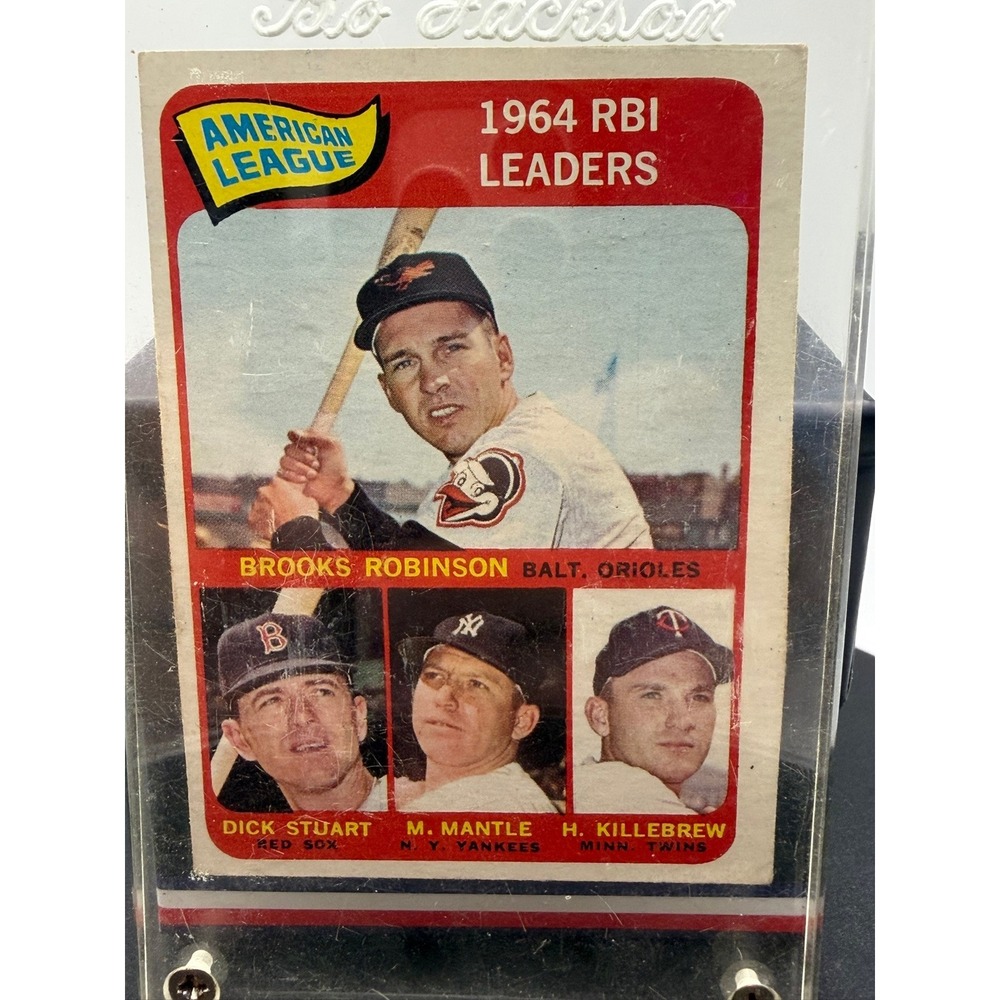1965 Topps #5 1964 RBI Leaders Mantle Robinson Killebrew Stuart